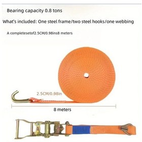 Resim Xuweiwei Heavy-duty Double Hook Ratchet Tie Down Strap 0.98inch X 314.96inch Kendiliğinden Kilitlenen Abrasiv Dirençli Polyester Yük Bağı 