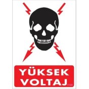 Resim Yüksek Voltaj Uyarı Levhası 25X35 KOD:1100 