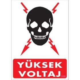 Resim Yüksek Voltaj Uyarı Levhası 25X35 KOD:1100 