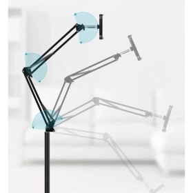 Resim Hobimtek Ht-47 Metal Cep Telefonu ve Tablet Standı Döner Başlıklı Dirsekli 