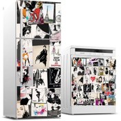 Resim Jasmin2020 Buzdolabı Ve Bulaşık Makinası Sticker Kaplama Etiketi Popart 