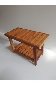 Resim OBERS Iroko Duş Oturağı 30x80x40cm Ağaç Duş Taburesi Teak Tabure 