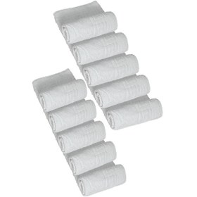 Resim 10 Lu Otel Ayak Havlusu Bukle Ayak İzli 50x70 Cm Beyaz 12/1 Avs 200 Gr Beyaz 