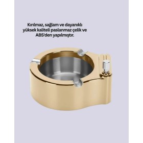 Resim Selfbuysell Çakmak Entegreli Küllük Yeniden Doldurulabilir Metal Gövde 
