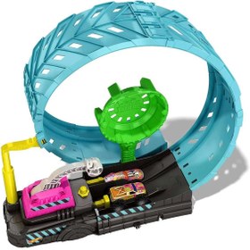 Resim Hot Wheels Monster Trucks Karanlıkta Parlayan Çemberde Yarış Seti HBN02 