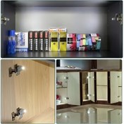 Resim Kabin ve Gardırop için LED Menteşe Işığı, LED Sensörlü Işık, Gardırop Kapıları, Ayakkabı Dolabı Kapıları ve Dolap Kapıları için Menteşe Montajına Uygun, Pil Dahil Değildir 