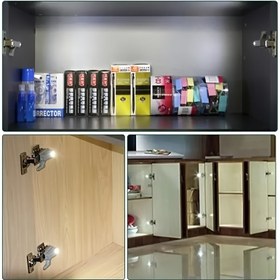 Resim Kabin ve Gardırop için LED Menteşe Işığı, LED Sensörlü Işık, Gardırop Kapıları, Ayakkabı Dolabı Kapıları ve Dolap Kapıları için Menteşe Montajına Uygun, Pil Dahil Değildir 