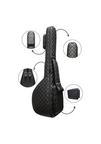 Resim Saz Kılıfı Suni Deri Kalın Kılıf Kapitoneli Uzun Sap Bağlama Kılıfı 