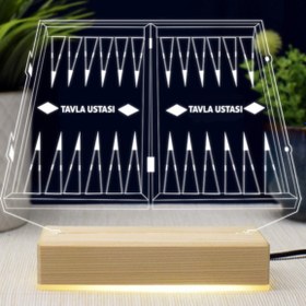 Resim Genel Markalar 3D LED Lamba Tavla Ustası Tasarımlı Beyaz Işıkli Dekorasyon Parçası 