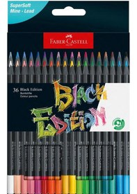 Resim 36 Renk Kuru Boya Black Edition 1 Paket 36 Lı Kuruboya Tam Boy Karton Kutu 