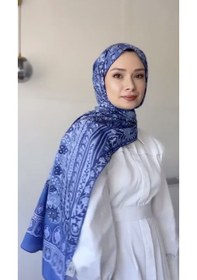 Resim Carell Şüheda'nın Tercihi Night İndigo Comfy İpek Şal Çok Renkli 