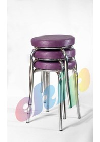 Resim Tabure Mutfak Sandalyesi 3 Adet Mor 