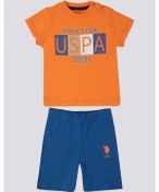 Resim U.S. Polo Assn. Turuncu Erkek Bebek 2'li T-Shirt Takım Turuncu 