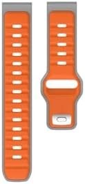 Resim Samsung Galaxy Watch 3 45 mm-Galaxy Watch 46 mm İle Uyumlu Çift Renkli Yumuşak Dokulu Silikon Kordon Gri-Turuncu 