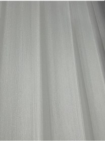 Resim Çizgili Çelik Tül Perde 40 Metre Top Kırık Beyaz 