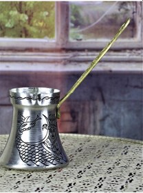 Resim İşlemeli Şahmaranlı Kalın Bakır Cezve 450 Ml 