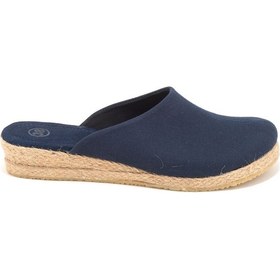 Resim Star Tombis Gerçek Elişi Doktor Hemşire Hastane Hasır El Işi Kadın Keten Günlük Terlik Handmade Lacivert 