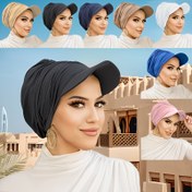 Resim Kadınların Zarif Siyah Turban Şapkası - Yumuşak Esnek Hafif Polyester Başörtüsü Kap, Rahat Uygun Ramazan, Anneler Günü ve Kampüs Giyim - Elde Yıkama/Kuru Temizleme, Kızlar İçin Mükemmel Hediye, Çok Yönlü Başlık, Sophistike Stil, Yumuşak Dokulu 