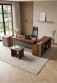 Resim Yurudesign Vario ABCF Ofis Büro Masa Takımı Barok-Antrasit 