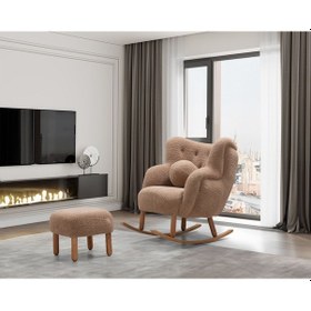 Resim Most Browning Sallanan Koltuk %100 Ahşap Lüks Kahverengi Teddy Ku 