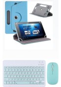 Resim Acer Iconia M10 10.1" Kılıf Uyumlu Standlı Kablosuz Bluetooth Klavye Mouse Set Kılıf 