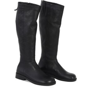 Resim Bueno Shoes Siyah Deri Kadın Düz Çizme 01wf2006 