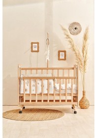 Resim Soley Boho Bebek Yatak Koruyucusu 35x210 Bej 