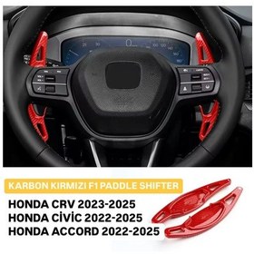 Resim Honda Crv Kırmızı Karbon F1 Kulakçık Vites 2023-2025 Kırmızı 
