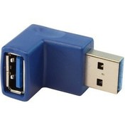 Resim Ti-Mesh Usb 3.0 A M / A F 90Derece Dönüştürücü - Nickel/Blue 