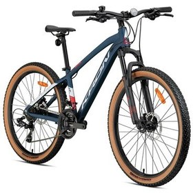 Resim Kron Xc100 Hd 29 Jant 17cm Kadro Mat Lacivert-kırmızı Bisiklet 