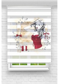 Resim Perdecizade Enxboy Eğlence Kız1 Dijital Baskılı Zebra Perde-cocuk Odası-stor Perde Renkli 