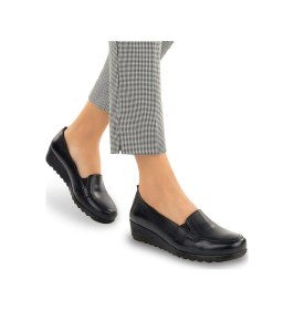 Resim Muya Aster 6 Nokta Anatomik Taban Topuk Dikeni Hakiki Deri Kadın Ayakkabı Siyah 