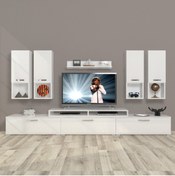 Resim Decoraktiv Ekoflex 8da Mdf Tv Ünitesi Tv Sehpası - Parlak Beyaz 