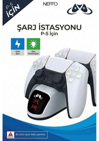 Resim Ps5 Joystick Şarj Standı Dualsense Göstergeli Şarj Istasyonu 