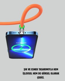 Resim Ilkeshop 120w Şarj Destekli 3 Ü 1 Arada Çoklu Şarj Kablosu 1.2 Metre 