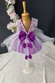 Resim Mnk Baby&Kids Sırt Fiyonklu Kız Bebek Mevlütlük Elbise Pnpn147 Mor 