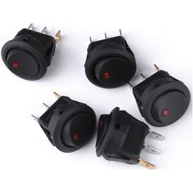 Resim Aç/kapa 1/0 Çıt/çıt 12v Kırmızı 5 Adet Ledli Anahtar 