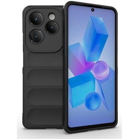 Resim İnfinix Hot 40 Kılıf Elde Tutma Kolaylıkla Kaydırmaz Kenar Line Dizayn Optietnik Kapak Siyah 