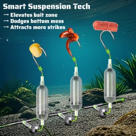 Resim Anti-Snag Sapan ile Düşük Tabanlı Üçlü saç tokası Rig - Balık saç tokası Tasarımı, Kauçuk ve Karbon Çelik, Bass, Alabalık ve Alabalık Yakalamak İçin İdeal, Balıkçılık Takımı|Sleek Hook Rig|Dayanıklı Rigging 