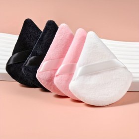 Resim 5 Adet VXZOHOW Profesyonel Pudra Ponponları - Ultra Yumuşak Kadife Süngerler, Tüy Dökmez & Yoğun Karıştırma Yüzeyi, Fondöten, Kontürleme, Sabitleme Spreyi İçin - Şık Siyah/Pembe/Beyaz - Yeniden Kullanılabilir Makyaj Fırça Organizatörü, Ergonomik Tasarım, Yüksek Kaliteli Malzeme 