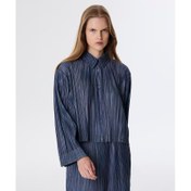 Resim Twist Denim Görünümlü Kadın Dokulu Gömlek (TW6250025065) 