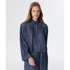 Resim Twist Denim Görünümlü Kadın Dokulu Gömlek (TW6250025065) 