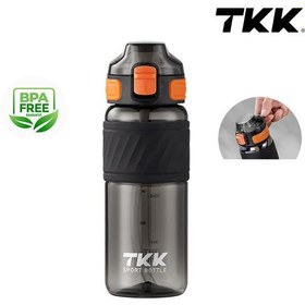Resim Tkk T1025 Çift Kullanım Pipetli/Rahat İçim Siyah Tritan Matara 600ml 