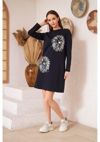 Resim Darlin Moda Lacivert Düğme Detaylı Tunik DM60346 Lacivert 