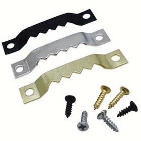Resim 20/50 adet metal çerçeve askı saç tokası ve vidaları ile Testere Dişli Resim Askı Seti - Saatler, Tablolar, Sanat Eserleri, Fotoğraflar için Dayanıklı Çelik Testere Dişli Askılar 
