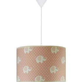 Resim Şenay Aydınlatma Çocuk Odası Silindir Kumaş Avize Sarkıt-Pembe Fil 