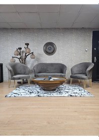 Resim Zafir Teddy Takım Gold Kaplama Telli Ayak Çay Seti Koltuk - Berjer , Balkon, Salon, Ofis Kahverengi 