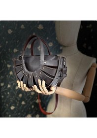 Resim Carıdea El Yapımı Hakiki Deri Bayan Çanta, Clutch, El Omuz Çantası V31 Antrasit 