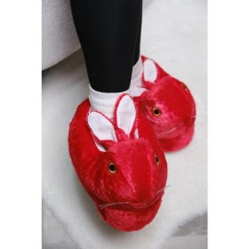 Resim Oksit Earna Tavşan Model Şişme Peluş Kadın Panduf 