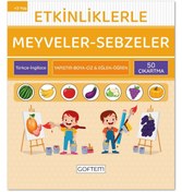Resim GOFTEM Etkinliklerle Meyveler Sebzeler - Türkçe Ingilizce - 50 Çıkartma - 24 Sayfa Eğitici Aktivite Kitabı 